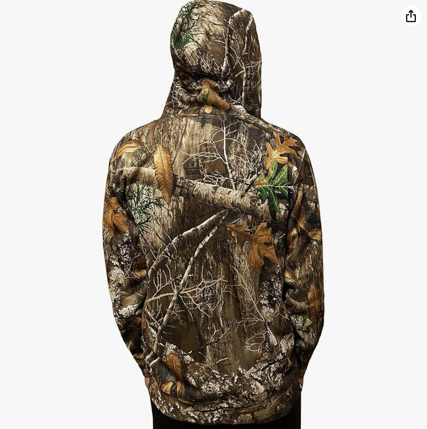 Men's Realtree Edge Full Camo Polyester Fleece Hoodie