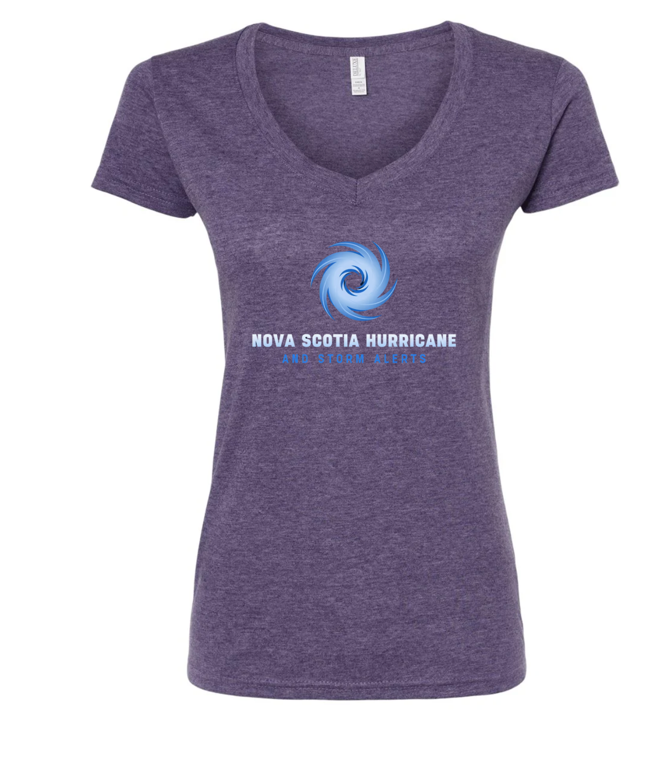 Nova Scotia Hurricane and Storm Alerts Storm Chaser Women's Deluxe Blend V-Neck T-Shirt