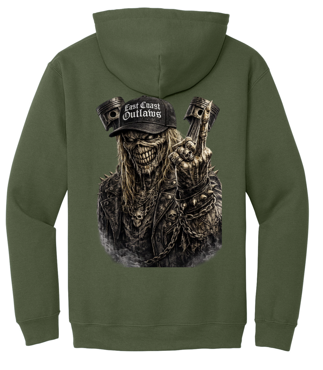 East Coast Outlaws Radical Skeleton with Middle Finger