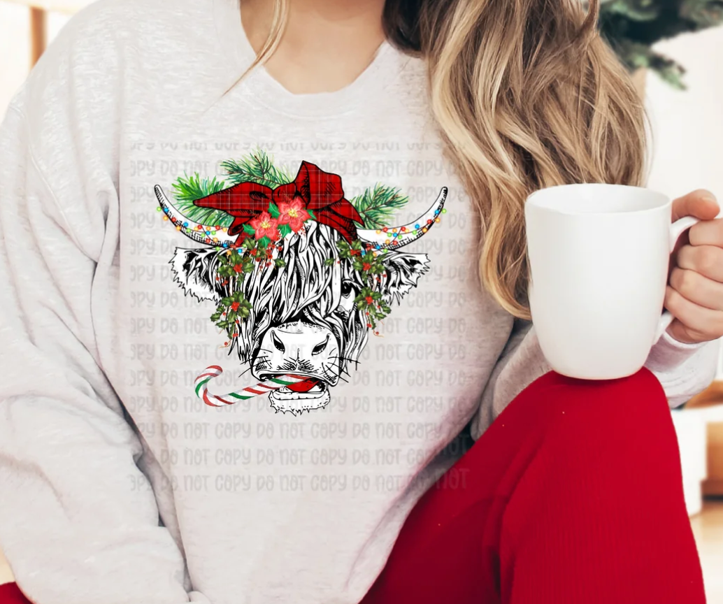 Christmas Highland Cow Sweater