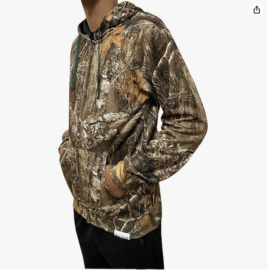 Men's Realtree Edge Full Camo Polyester Fleece Hoodie