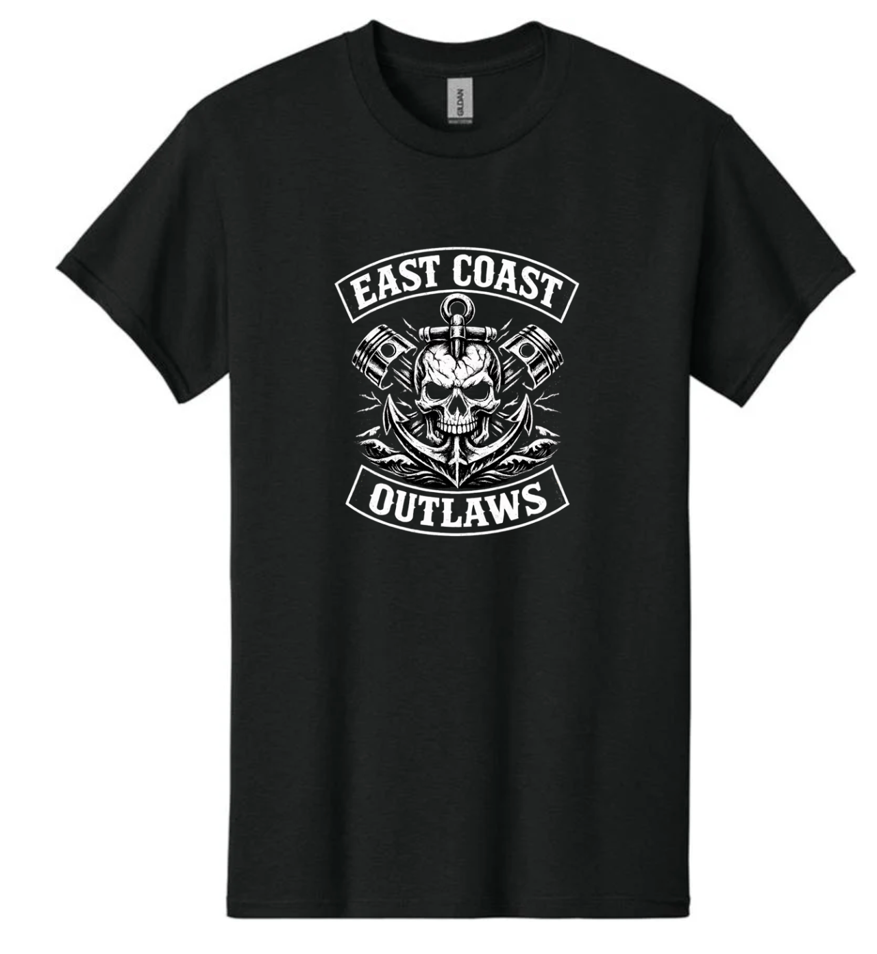 East Coast Outlaws Signature Series T-Shirt Pistons , Anchors and Skull