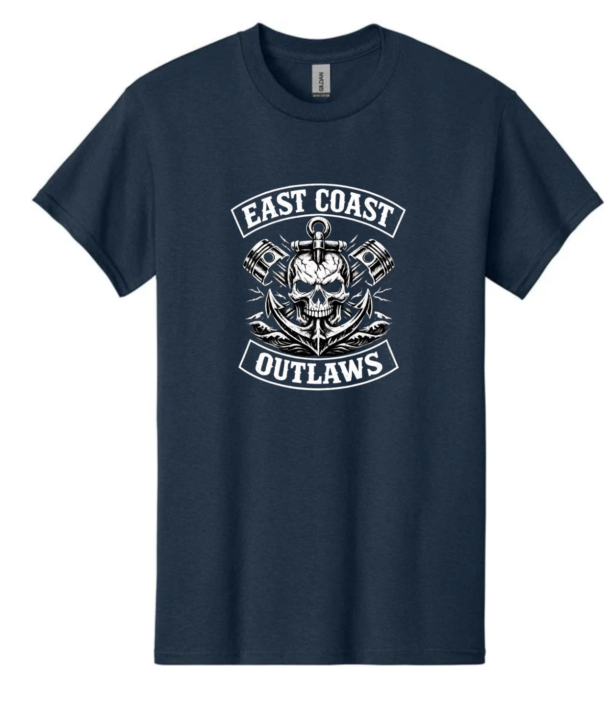 East Coast Outlaws Signature Series T-Shirt Pistons , Anchors and Skull