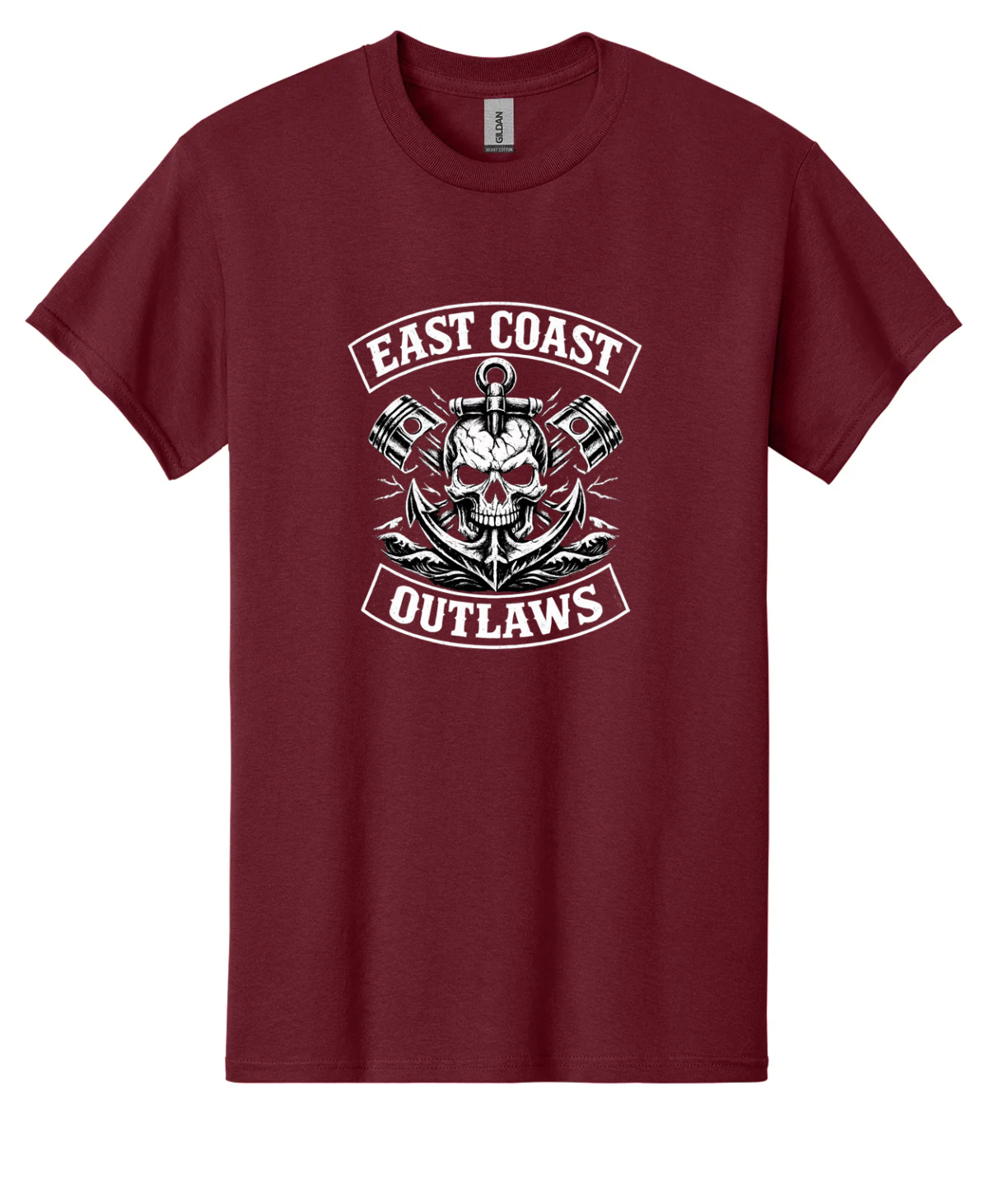 East Coast Outlaws Signature Series T-Shirt Pistons , Anchors and Skull