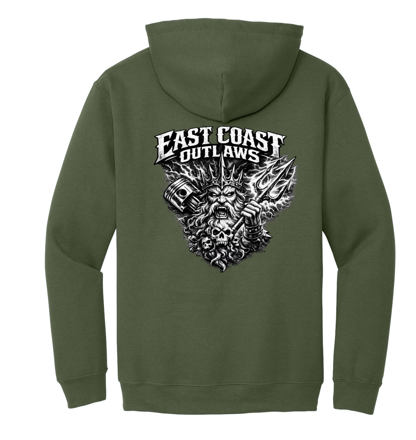 East Coast Outlaws King Neptune, Skull, Piston and Pitch Fork