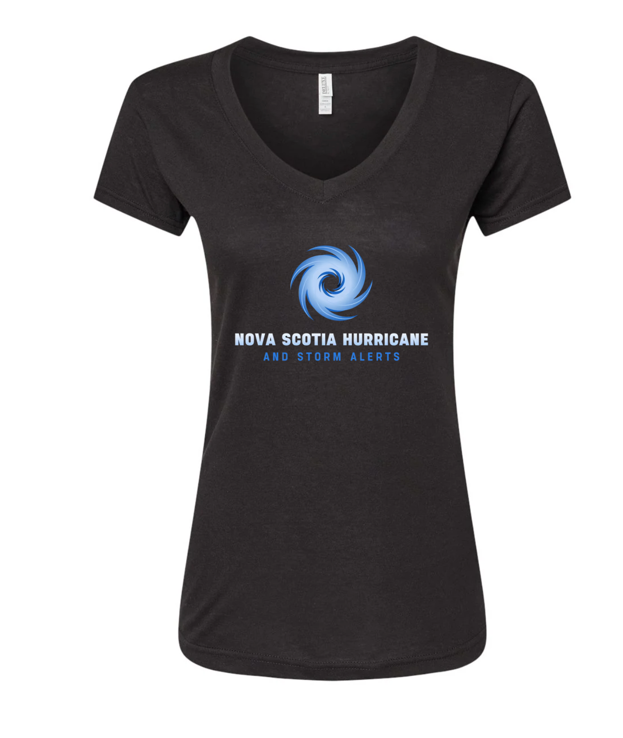 Nova Scotia Hurricane and Storm Alerts Storm Chaser Women's Deluxe Blend V-Neck T-Shirt