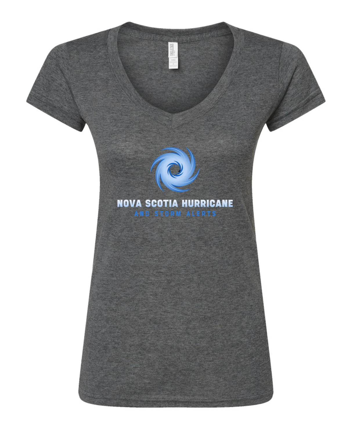 Nova Scotia Hurricane and Storm Alerts Storm Chaser Women's Deluxe Blend V-Neck T-Shirt