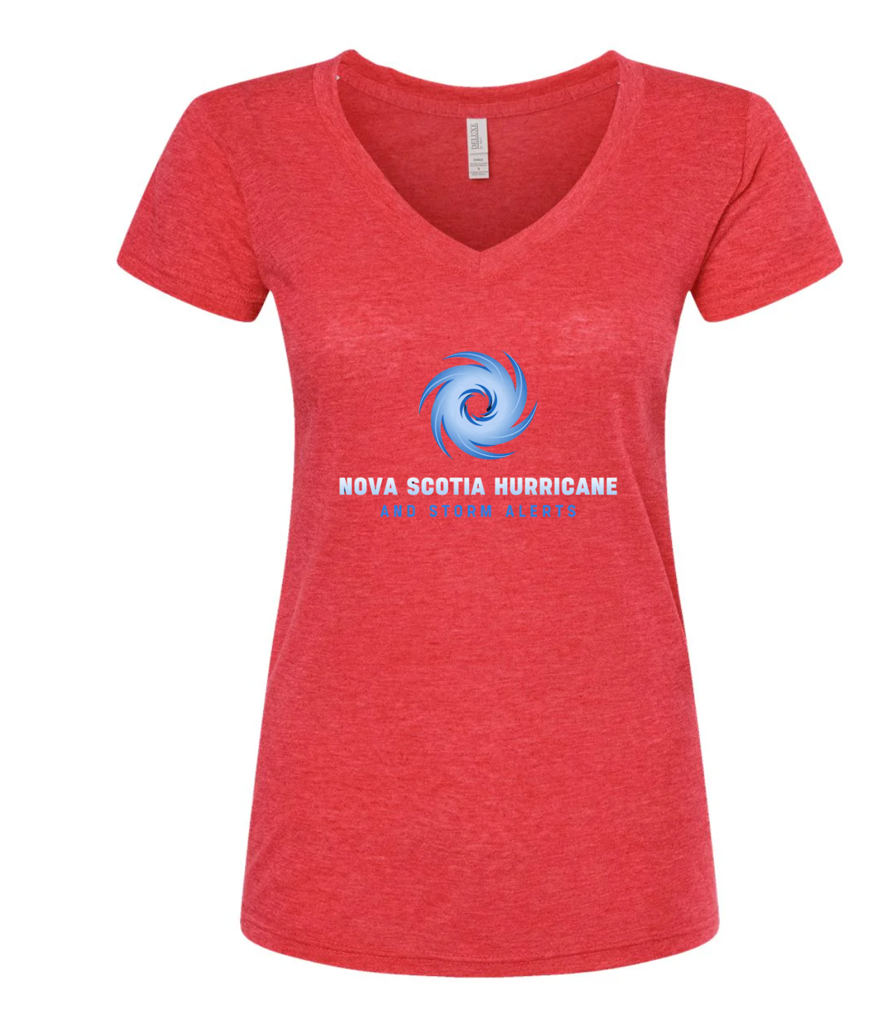 Nova Scotia Hurricane and Storm Alerts Storm Chaser Women's Deluxe Blend V-Neck T-Shirt
