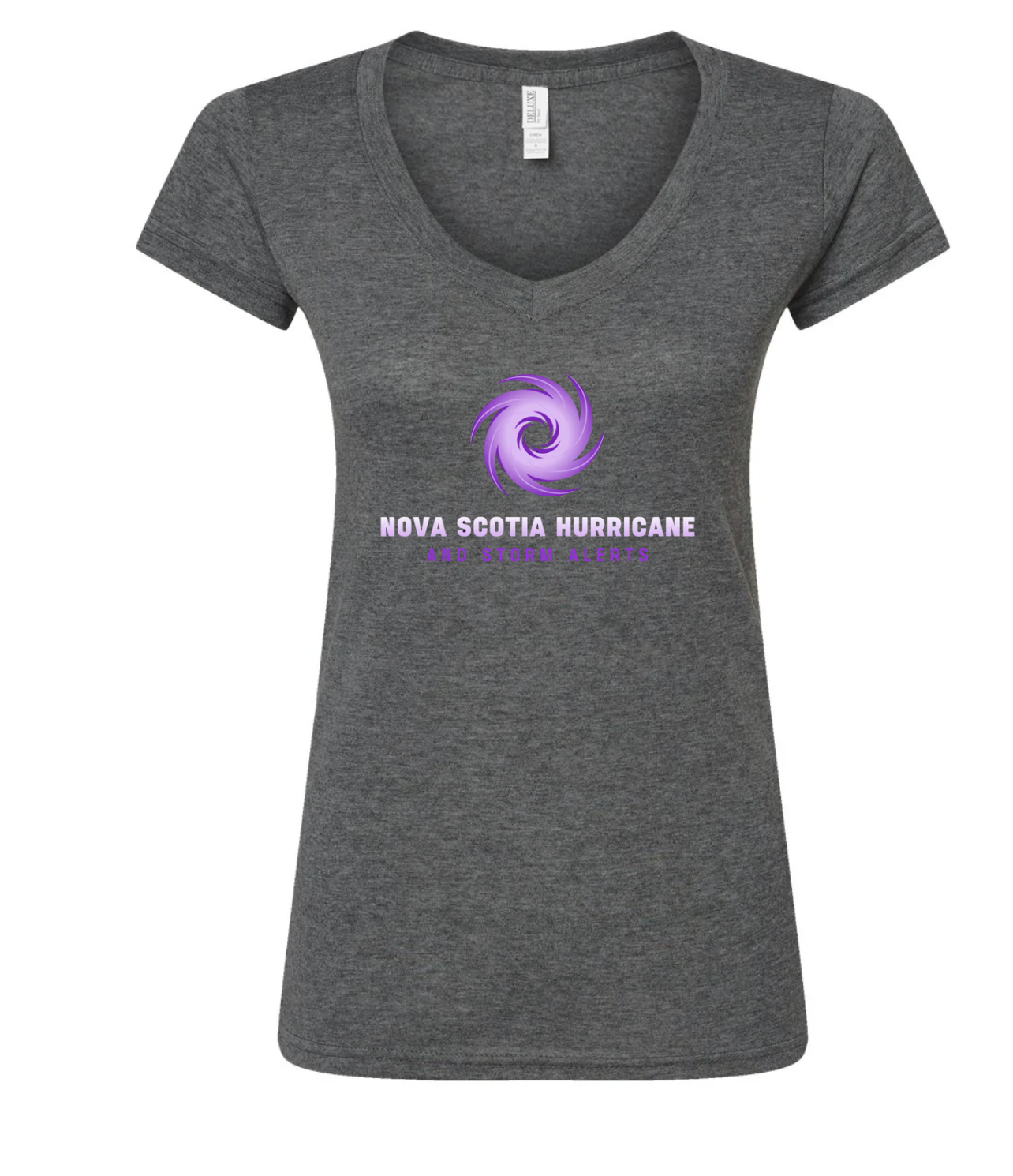 Nova Scotia Hurricane and Storm Alerts Storm Chaser Women's Deluxe Blend V-Neck T-Shirt