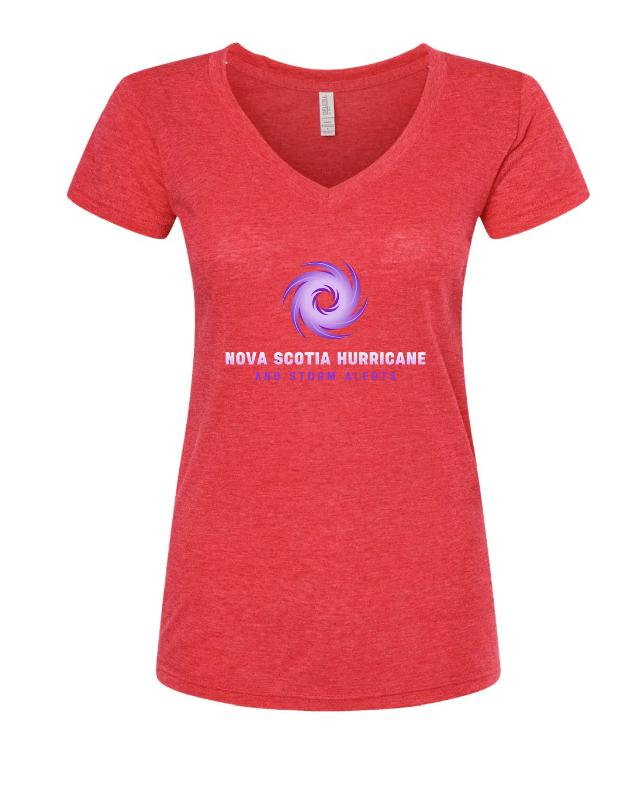 Nova Scotia Hurricane and Storm Alerts Storm Chaser Women's Deluxe Blend V-Neck T-Shirt
