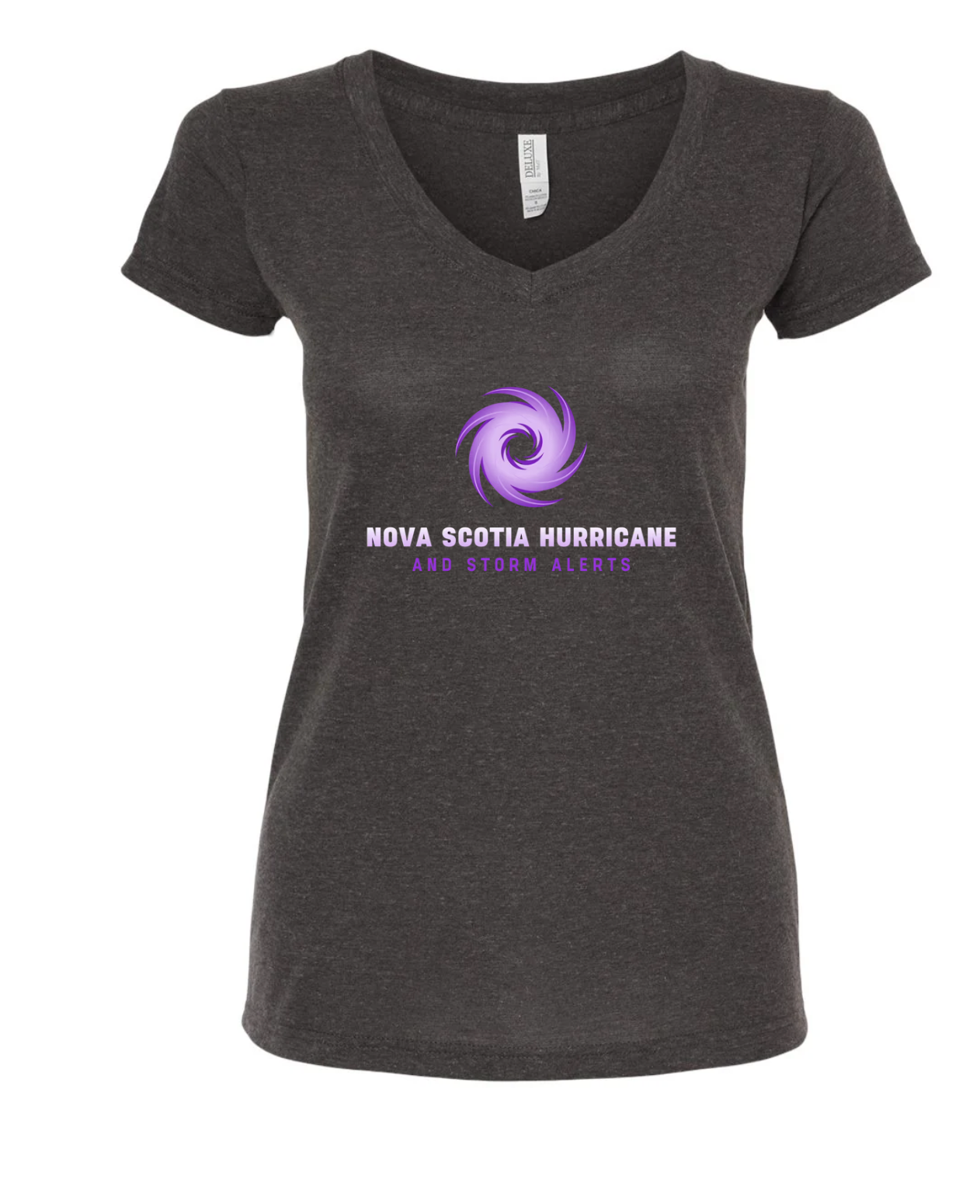 Nova Scotia Hurricane and Storm Alerts Storm Chaser Women's Deluxe Blend V-Neck T-Shirt