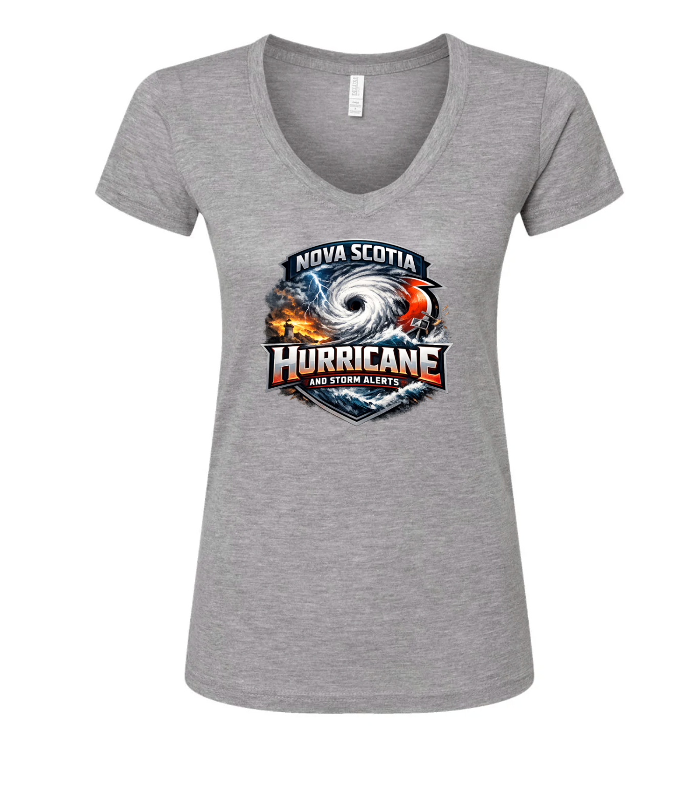 Nova Scotia Hurricane and Storm Alerts Storm Chaser Women's Deluxe Blend V-Neck T-Shirt
