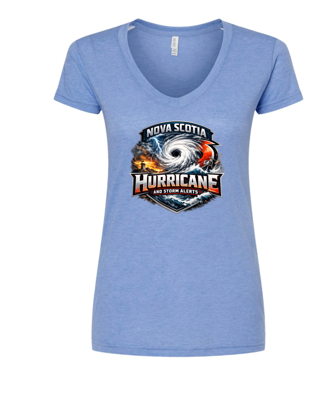 Nova Scotia Hurricane and Storm Alerts Storm Chaser Women's Deluxe Blend V-Neck T-Shirt