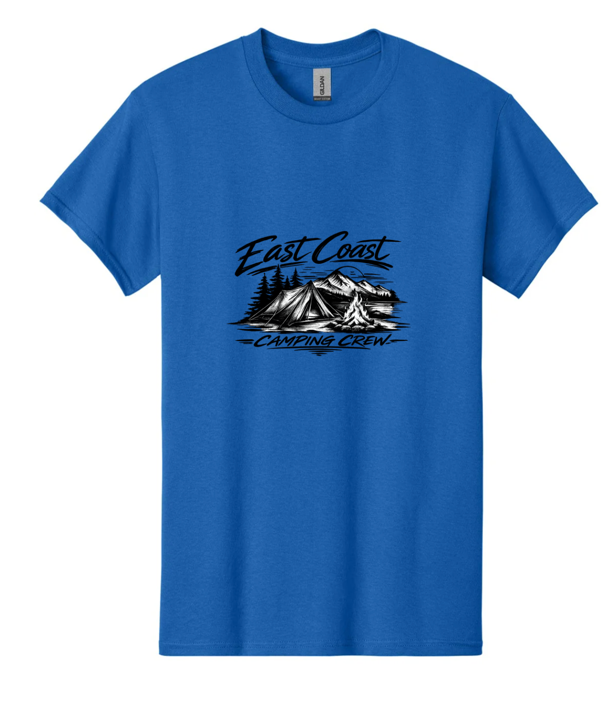 East Coast Camping Crew Tents and Mountains