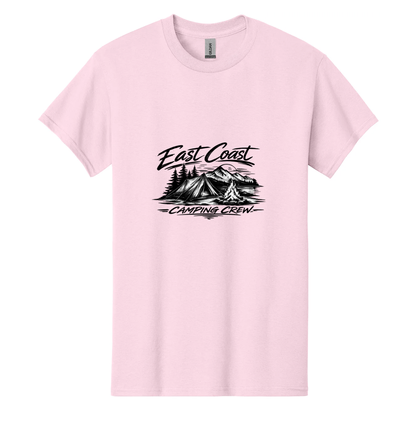 East Coast Camping Crew Tents and Mountains