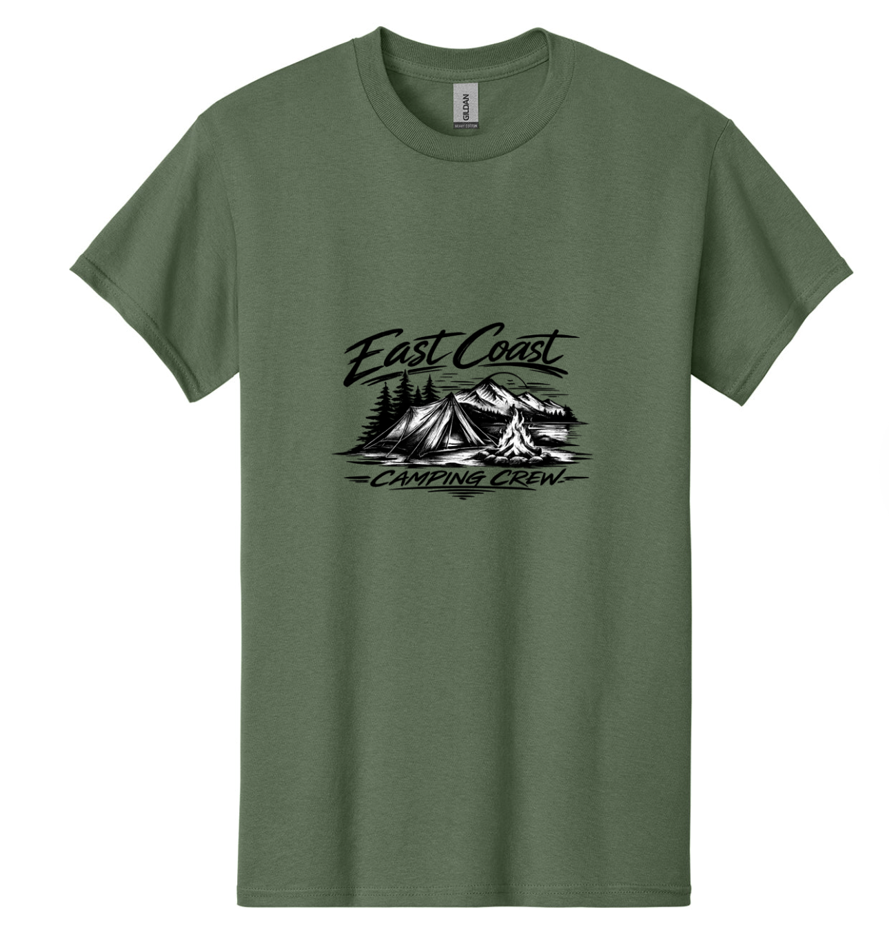East Coast Camping Crew Tents and Mountains