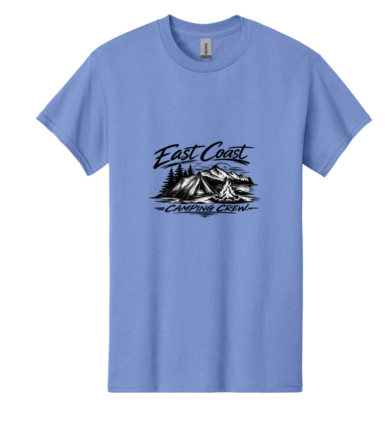 East Coast Camping Crew Tents and Mountains