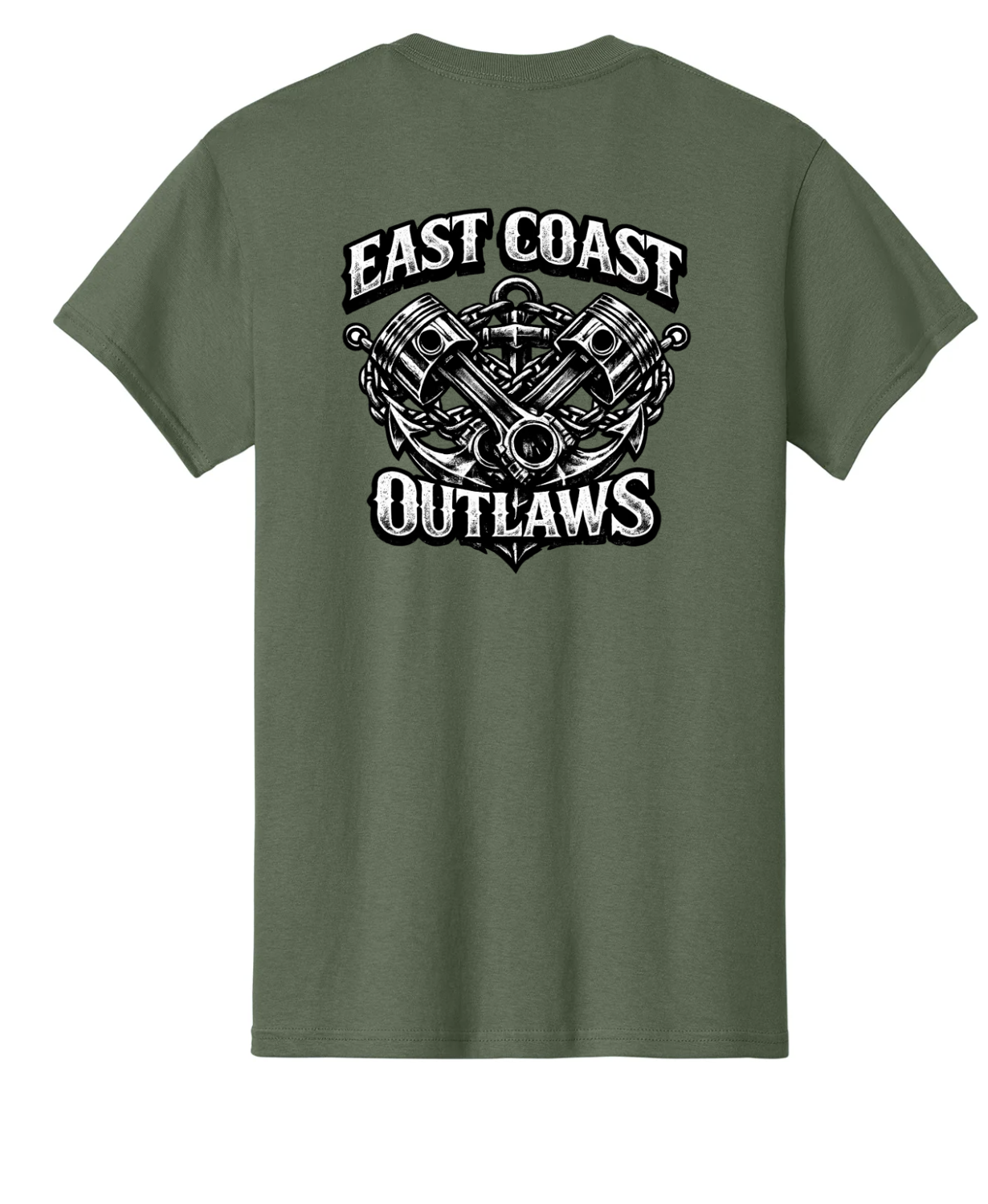 East Coast Outlaws Signature Series T-Shirt Pistons and Anchors