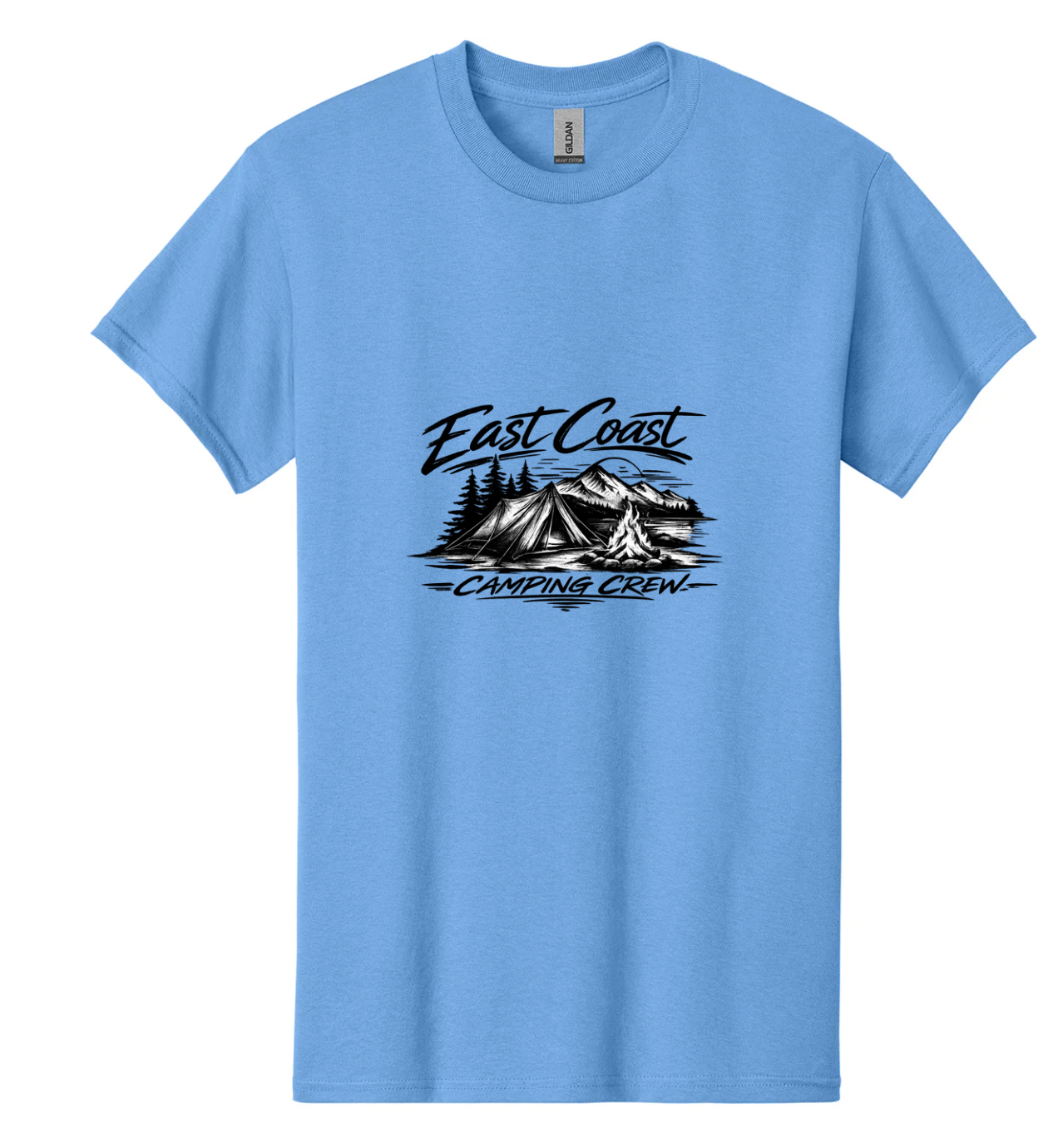 East Coast Camping Crew Tents and Mountains